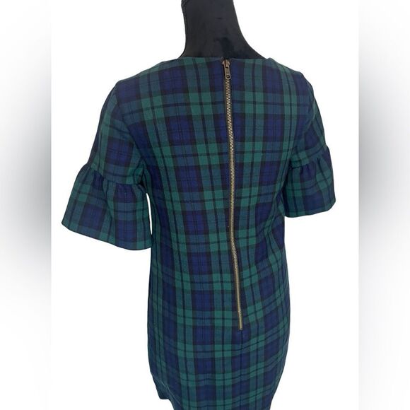 VINEYARD VINES NAVY GREEN PLAID PUFF SLEEVE KNEE LENGTH DRESS SIZE 0 - Picture 12 of 14